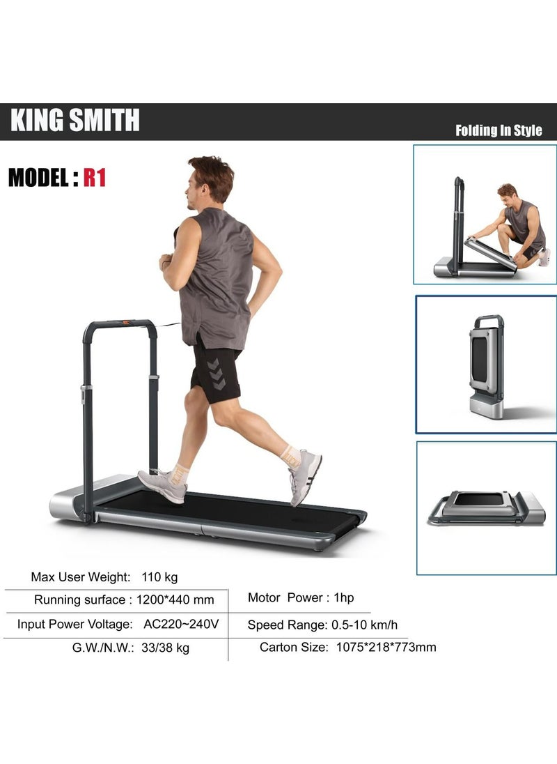 KINGSMITH - Treadmill Motor 918W Walking Pad with Remote Control Max User Weight 110kg Running Surface 440 x1200mm Speed Range 0.5to10km/h Model R1 - Image 1