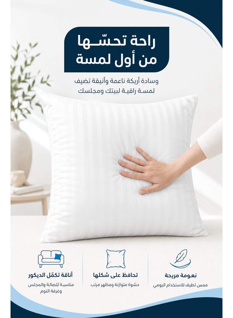 طقم مخدات كنب فاخر من قطعتين مقاس ٥٠ × ٥٠ سم، حشوات مخدات ديكور من المايكروفايبر الناعم للكنب والسرير والكراسي، مريحة وداعمة ومناسبة لديكور المنزل - Image 4