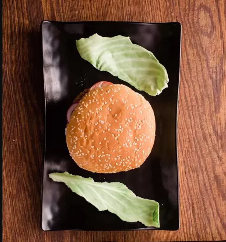 PAUL SONS Hospitality Snacks Serving Platter Melamine Black Home Kitchen/Restaurant Small(Size 9x5.5) Pack of 1Pc - Image 3