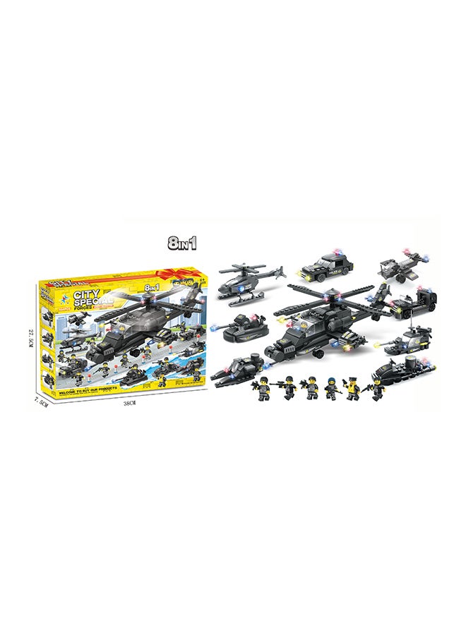 City Special Forces 8 In 1 Building Blocks, 554 pcs - Image 2