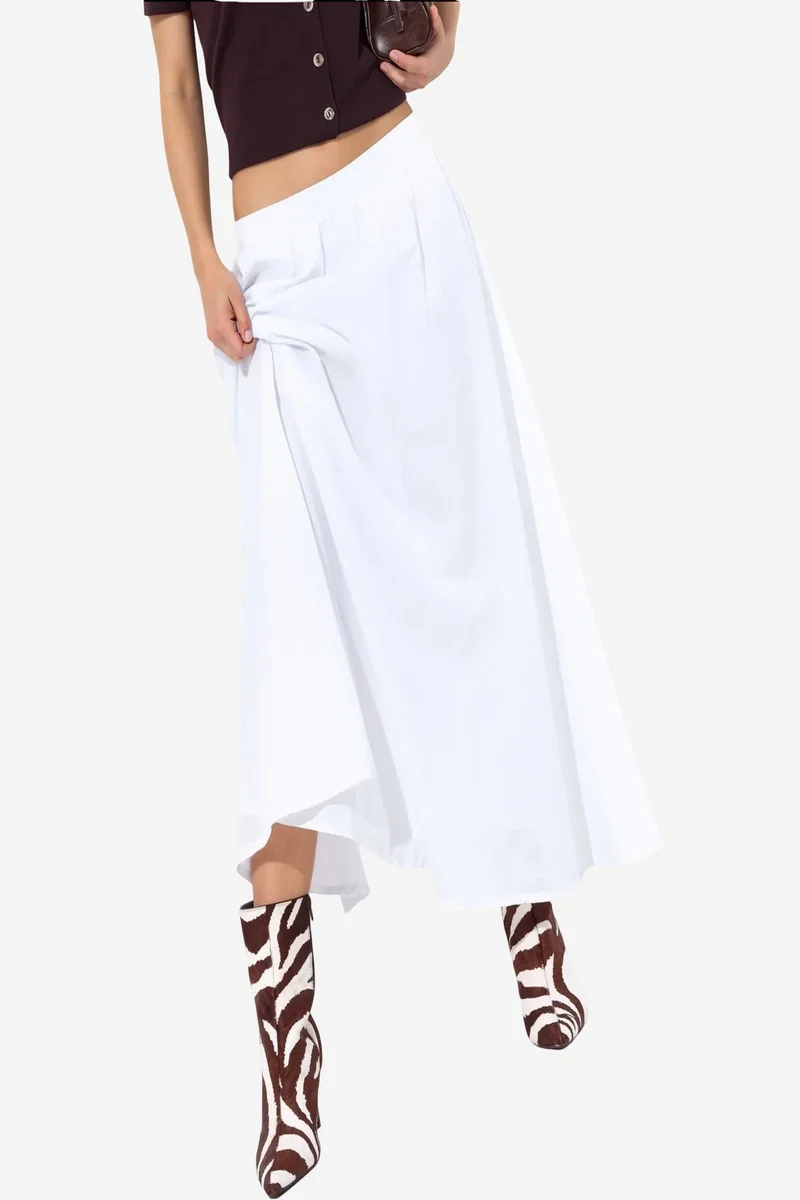BUSEM High-Waist A-Line Midi Skirt