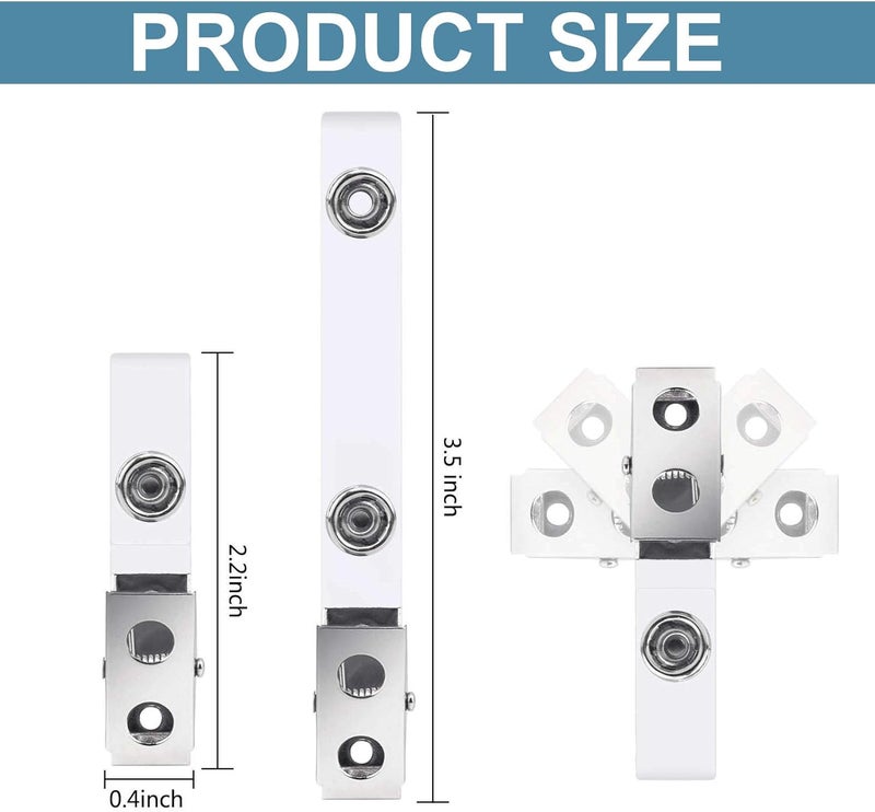 Easytle 100 Metal Badge Clips with Clear PVC Straps - Double Holes ID Clips for Badges & Name Tags - Image 2