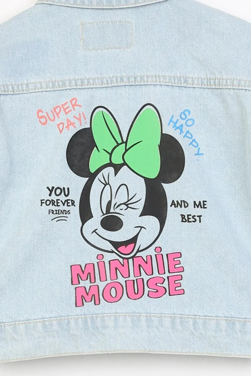 Miniğimin Cicileri My Little Ones (3-9 Years Old) Mnn Ms Printed Girl's Denim Jacket - Ice Blue
