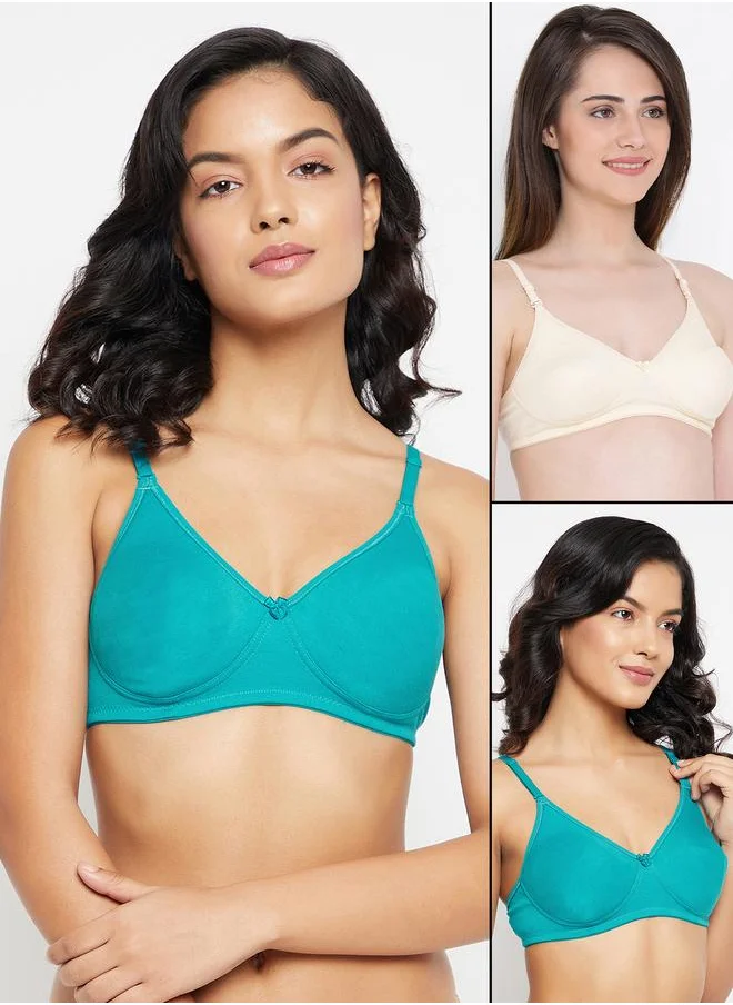 Clovia Clovia Set of 2 Non - Padded Non-Wired Full Coverage Spacer Cup T-Shirt Bra