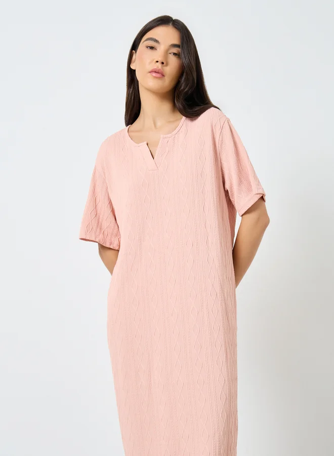 Take Two Take Two Ruffle Hem Detail Textured Nightdress