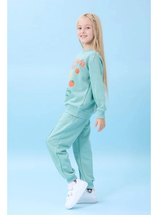 Perendi Girl's Cake-Printed Seasonal Top and Bottom Set – Çağla.