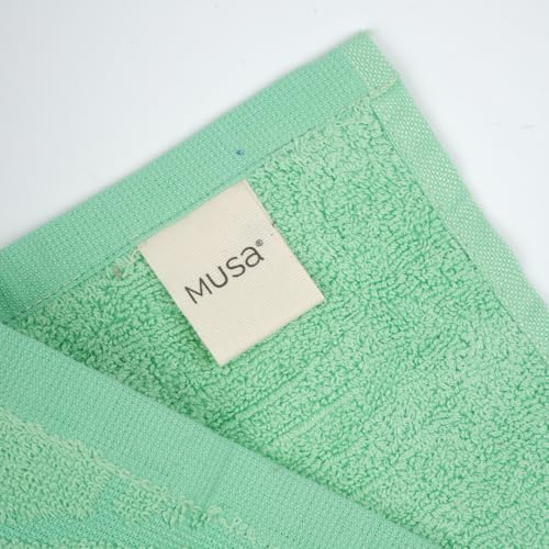 MUSA Banana Face Towels | 400 GSM | Terry Face Towel Set of 4 with Free Bag | Super Soft & Ultra Absorbent Towels for Facewash | Face Towel for Women, Men (Ming Green) - Image 2