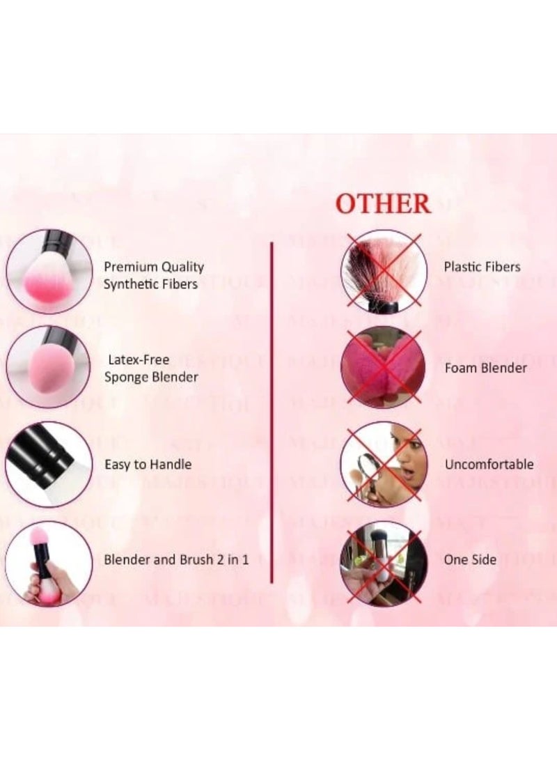 فرشاة مكياج وإسفنجة 2 في 1 للاستخدام الجاف والرطب، احصلي على المظهر المثالي مع فرشاتنا المتميزة وأفضل فرشاة للأساس السائل - Image 3