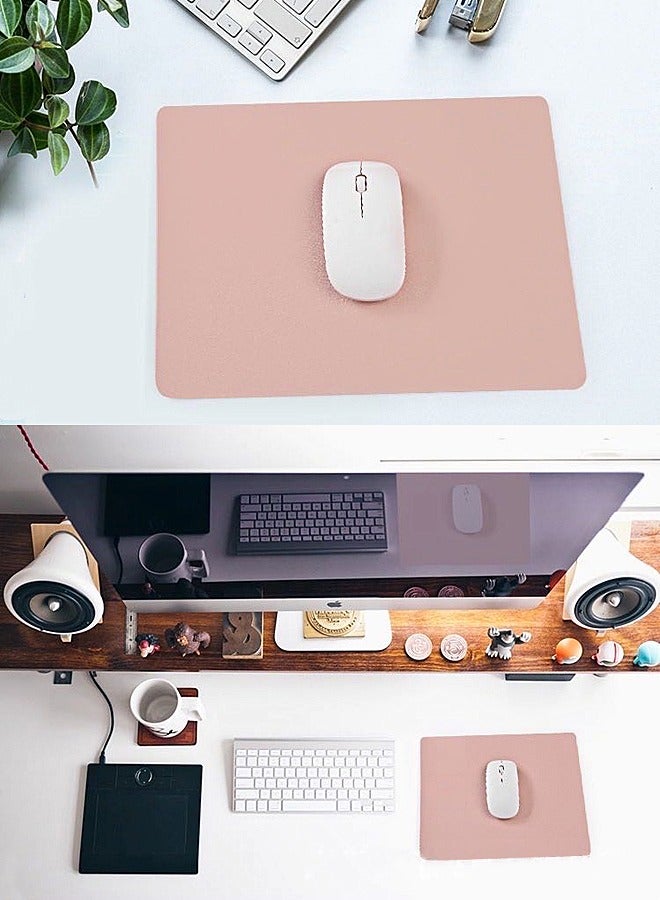 Leather Double-Sided Waterproof Mouse Pad（Bright Pink and Light Grey 23*19CM)  - Image 2