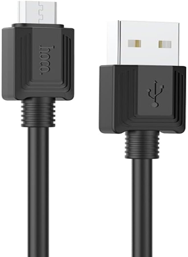 كابل هوكو X73 للشحن ونقل البيانات (2.4 أمبير - 1 متر)، قابس USB-A إلى Micro-USB، متوافق مع سامسونج وهواوي وشاومي وأوبو - أسود