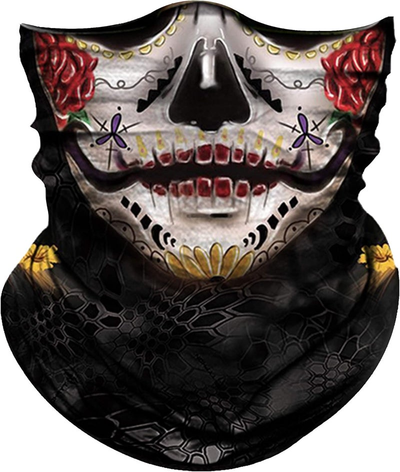 Obacle Skull Face Mask for Women Dust Wind Sun Protection Rave Festival Riding - Image 1