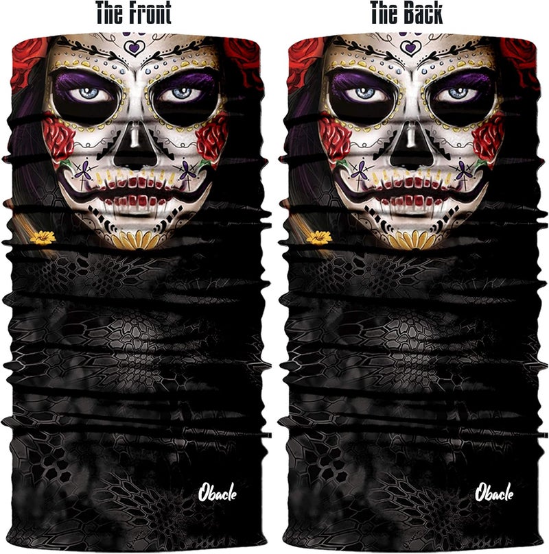 Obacle Skull Face Mask for Women Dust Wind Sun Protection Rave Festival Riding - Image 3