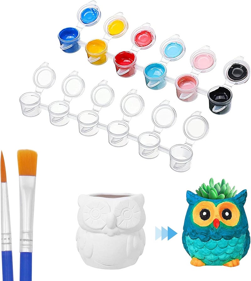 Draupnir 20 Strips 120 Pots Empty Paint Pots Strips With Lid Mini Clear Storage Containers and 40 Pieces Paint Brushes Painting Arts Crafts Supplies for Classrooms Schools Paintings Art Festivals - Image 4