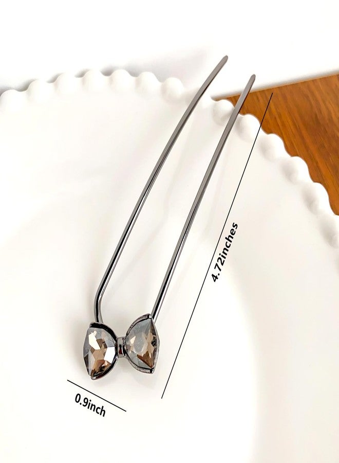 Snmzlc French hair pins for women 3pcs,Buns and Updos with No Hair Damage, Rhinestone Metal U-shaped French Pin Great Hold,Suitable for fine & thick hairUS311 - Image 2