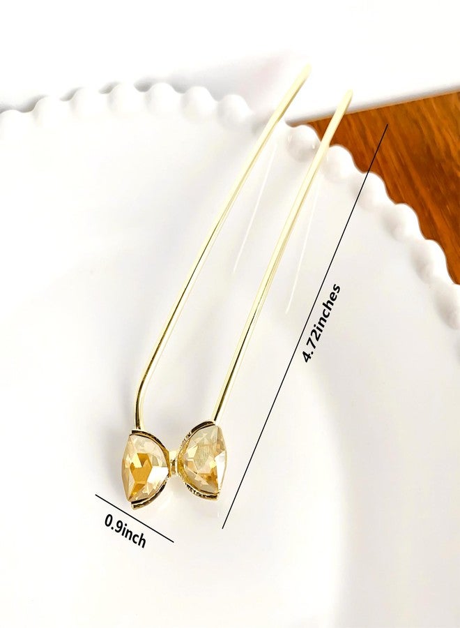 Snmzlc French hair pins for women 3pcs,Buns and Updos with No Hair Damage, Rhinestone Metal U-shaped French Pin Great Hold,Suitable for fine & thick hairUS311 - Image 4