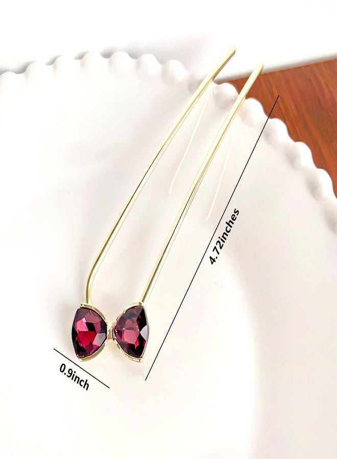 Snmzlc French hair pins for women 3pcs,Buns and Updos with No Hair Damage, Rhinestone Metal U-shaped French Pin Great Hold,Suitable for fine & thick hairUS311 - Image 3