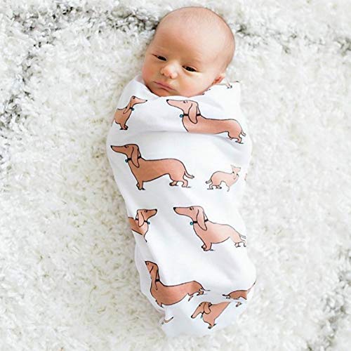 Culclendy Doxie Swaddle Sack for Newborn, Dachshund Cocoon, Weiner Dog Swaddle with Headband, Boy Sleep Sack, Baby Boy Cocoon Swaddle, Cocoon Sack, Newborn Hospital Photos - Image 2