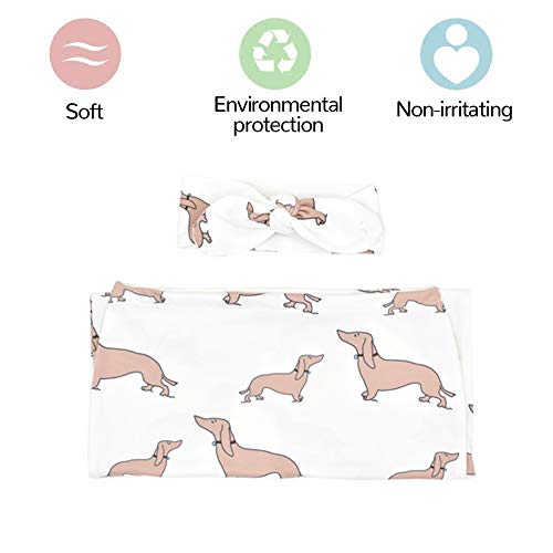 Culclendy Doxie Swaddle Sack for Newborn, Dachshund Cocoon, Weiner Dog Swaddle with Headband, Boy Sleep Sack, Baby Boy Cocoon Swaddle, Cocoon Sack, Newborn Hospital Photos - Image 5