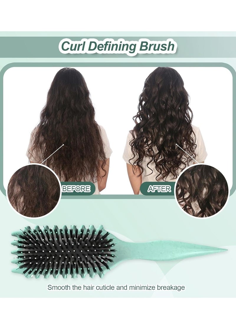 Curly Hair Brush, Bounce Curl Define Styling Brush, Wet Dry Detangler Hair Brush,The Essential Tool For Shaping And Styling Your Curls, Achieve Perfectly Defined Curls (Green)