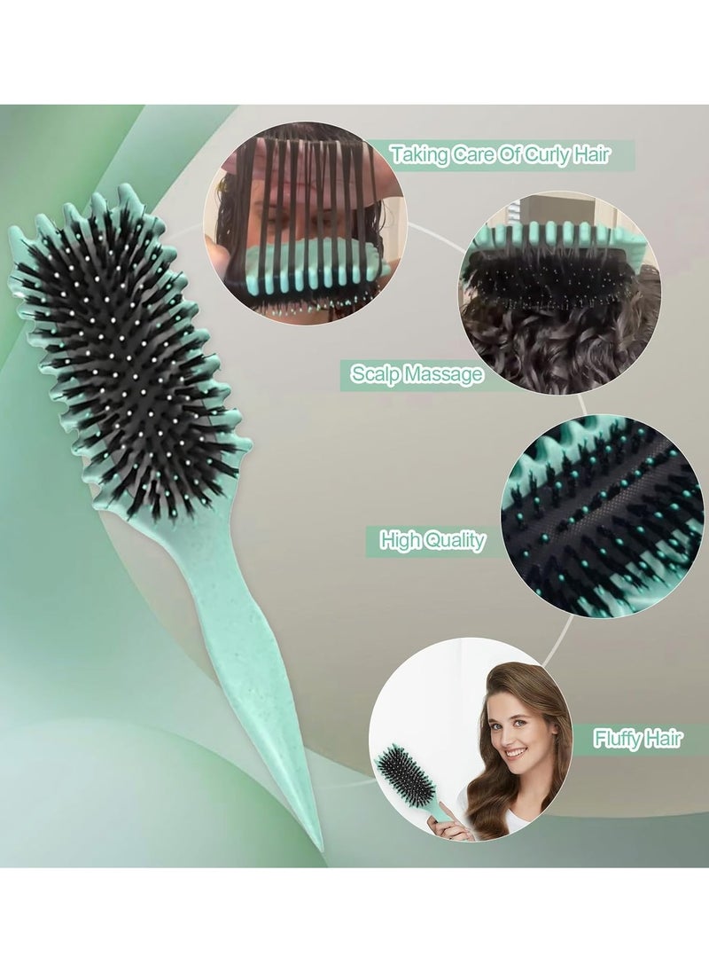 Curly Hair Brush, Bounce Curl Define Styling Brush, Wet Dry Detangler Hair Brush,The Essential Tool For Shaping And Styling Your Curls, Achieve Perfectly Defined Curls (Green)