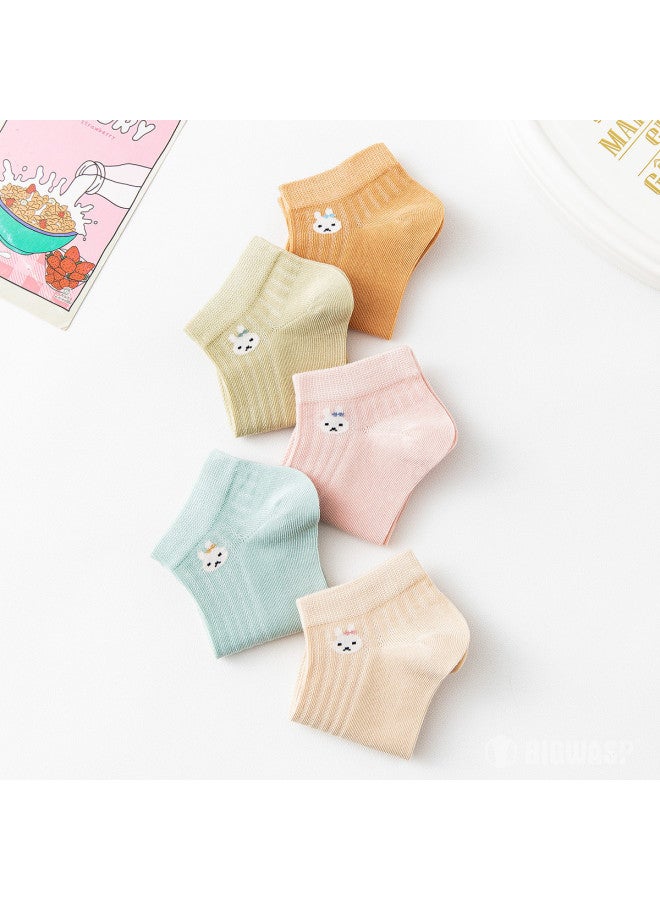 Bumblebee Summer 5-pack Girls' Ankle Cotton Socks Cartoon Student Basic Fresh Style - Image 5