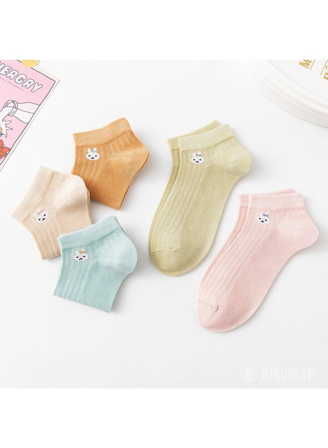 Bumblebee Summer 5-pack Girls' Ankle Cotton Socks Cartoon Student Basic Fresh Style - Image 3