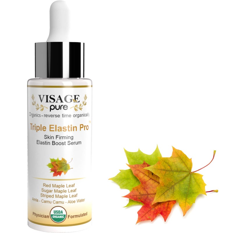 Visage Pure Triple Elastin Pro - Skin Firming Elastin Boost Face Serum - Contains "GCGs" That Increases the Skin's Elastin and Elasticity - USDA Organic - Physician Formulated - Research Supported - Image 1