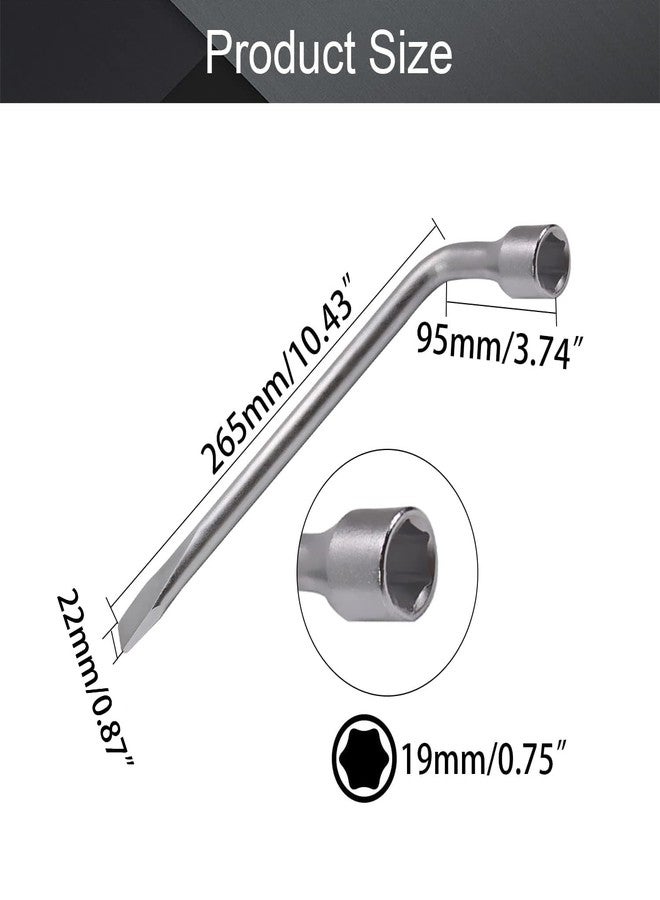 اتول مارت مفتاح ربط عجلة احتياطية للسيارة من يو تول مارت - أداة إصلاح مقبس سداسي الشكل مقاس 19 مم بفتحة نهائية مشقوقة من النوع L، قطعة واحدة - Image 2