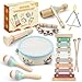 LeeQee Montessori Toys for 1 2 3 Year Old Wooden Toys Baby Musical Instruments Neutral Colors Percussion Instruments Set with Modern Boho Xylophone for Toddlers 3 Music Education - Image 3