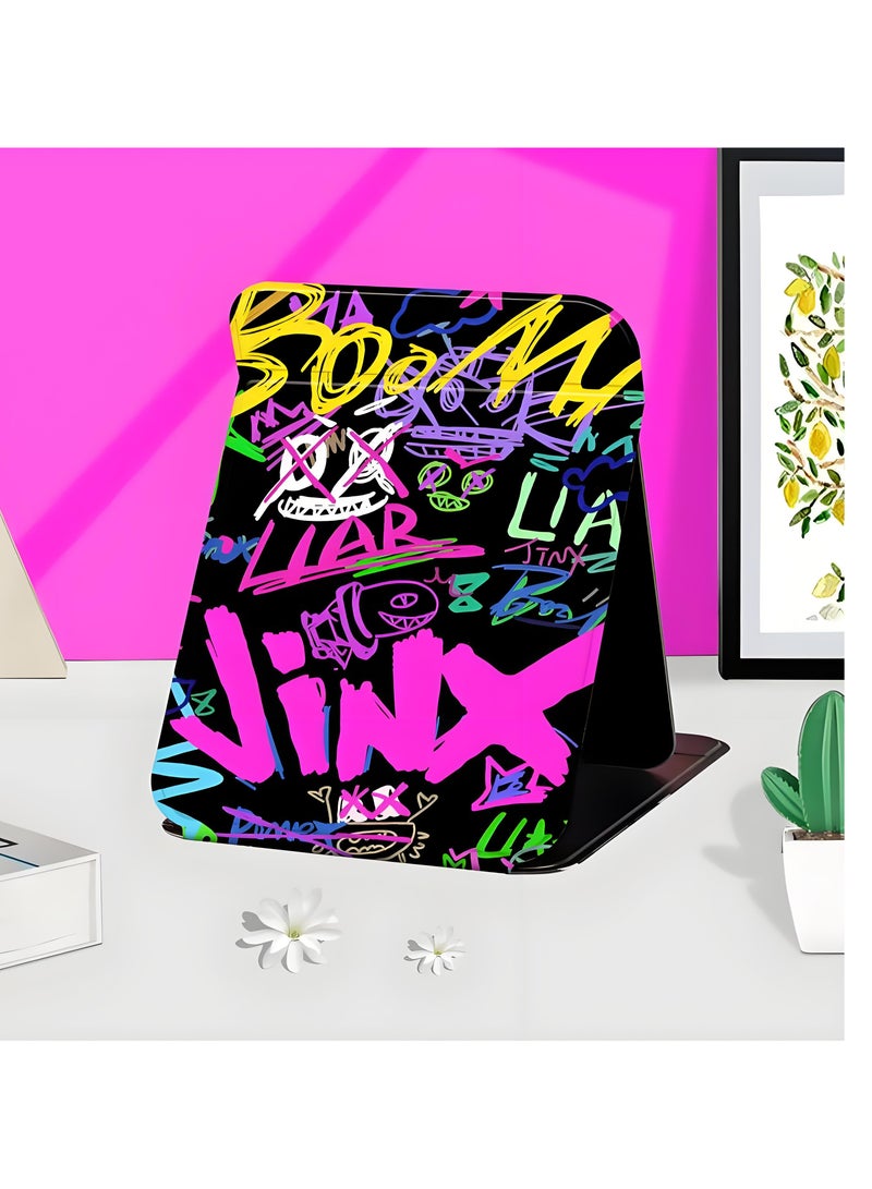 League of Legends Jinx Personalized Folding Dressing Mirror, Portable Mirror 17.5*13.5cm - Image 2