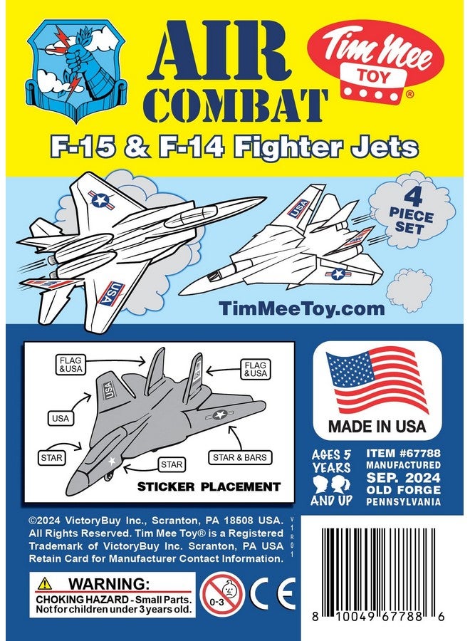 Tim Mee Toy TimMee Plastic Army Men Combat Fighter Jets - 4pc White Airplanes Made in USA - Image 4