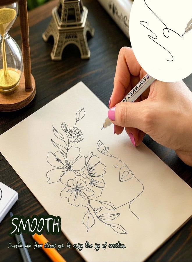 Toptime 21 Pack Fineliner Pens, 10 Size Black Felt Tip Pens 11 Color Pens Set 0.45mm Micro Drawing Markers, Technical Calligraphy Pen Waterproof No Bleed Pen for Bible, Journaling, Illustration - Image 4