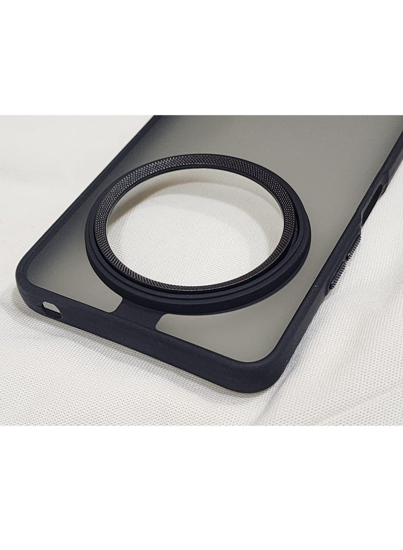 جراب مفحم بظهر شبه شفاف وازرار ملونة لهاتف شاومي 14 سي و بوكو سي 75 - اسود Xiaomi Redmi 14C / Poco C75 - Image 2