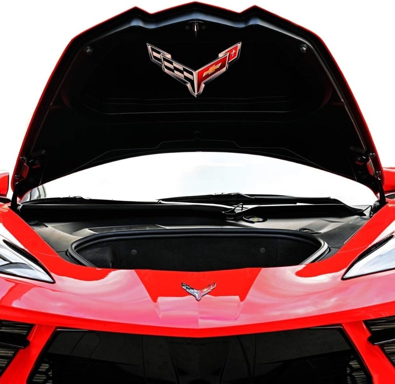 MIDWEST CORVETTE C8 Trunk Crossed Flag Metal Under Lid Frunk Emblem for 2020 and Later Models - Image 2