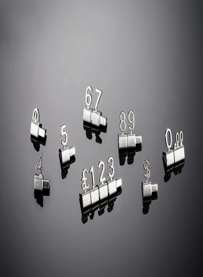 Boxonly 10PCS Digital Price Tag GBP ￡ Price 3D Metal Shelving Adjustable Cube Kit Pricemarker Labels for Jewelry Watch Shop Office Display Silver - Image 5