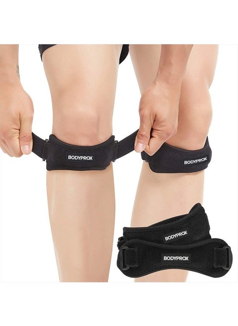 Patella Tendon Knee Strap 2 Pack, Knee Pain Relief Support Brace Hiking, Soccer, Basketball, Running, Jumpers Knee, Tennis, Tendonitis, Volleyball & Squats
