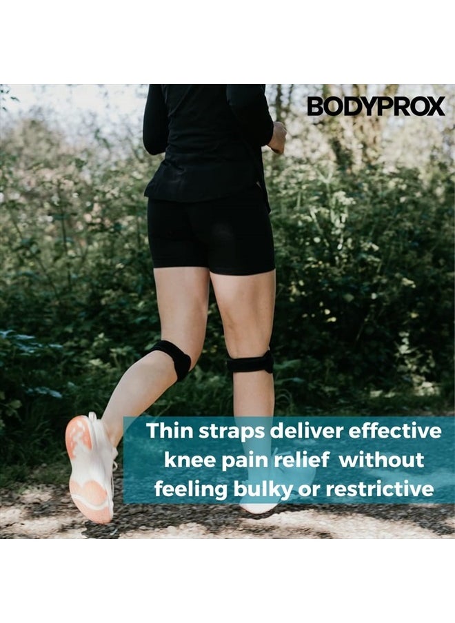 Patella Tendon Knee Strap 2 Pack, Knee Pain Relief Support Brace Hiking, Soccer, Basketball, Running, Jumpers Knee, Tennis, Tendonitis, Volleyball & Squats