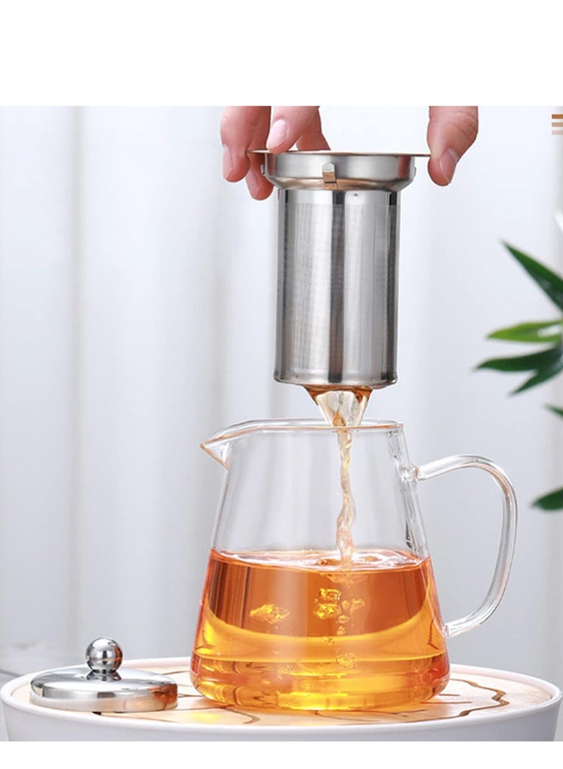 1Chase 950ML Borosilicate Glass Teapot with Infuser, Conical Shape - Image 5