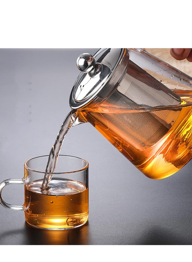 1Chase 950ML Borosilicate Glass Teapot with Infuser, Conical Shape - Image 3