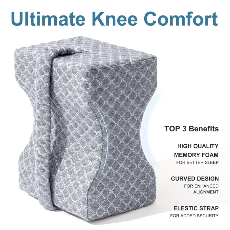UJPFEO Knee Pillow for Side Sleepers, Leg Pillow for Sciatica, Back, HIPS, Knees, Joints Pain Relief,Pillows for Between Legs While Sleeping Spine Alignment Support & Relieves Pressure - Image 2