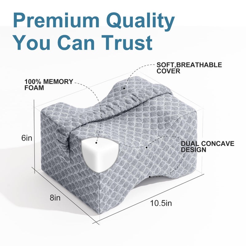 UJPFEO Knee Pillow for Side Sleepers, Leg Pillow for Sciatica, Back, HIPS, Knees, Joints Pain Relief,Pillows for Between Legs While Sleeping Spine Alignment Support & Relieves Pressure - Image 3