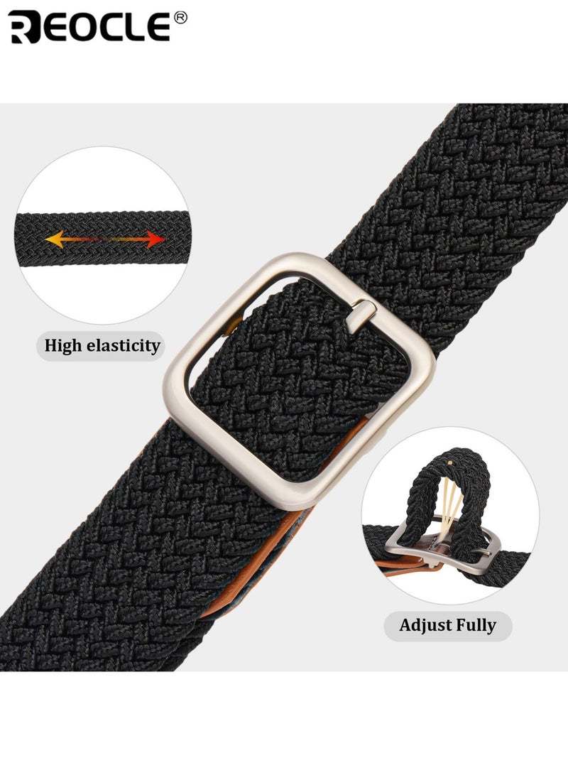 REOCLE Women's Canvas Belt with Square Buckle Trendy Design No-Drill Installation Durable Material Adjustable Length Stylish Versatile Suitable for Casual Formal Wear Parties Weddings Daily Use Ideal Trendy Accessory for Men Women Adults(105cm) - Image 2