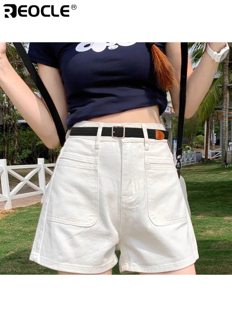 REOCLE Women's Canvas Belt with Square Buckle Trendy Design No-Drill Installation Durable Material Adjustable Length Stylish Versatile Suitable for Casual Formal Wear Parties Weddings Daily Use Ideal Trendy Accessory for Men Women Adults(105cm) - Image 3