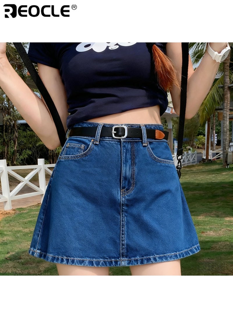 REOCLE Women's Canvas Belt with Square Buckle Trendy Design No-Drill Installation Durable Material Adjustable Length Stylish Versatile Suitable for Casual Formal Wear Parties Weddings Daily Use Ideal Trendy Accessory for Men Women Adults(105cm) - Image 5