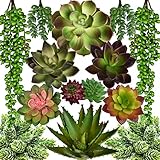 SEEKO Succulents SEEKO Succulents Seeko Artificial Succulents - 14 Pack - Create Realistic Succulent Arrangements, Faux Potted Succulent  - Image 1