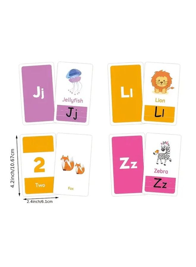 58 قطعة بطاقات تعليمية للأطفال: الحروف الأرقام الألوان الأشكال الحيوانات - Image 4