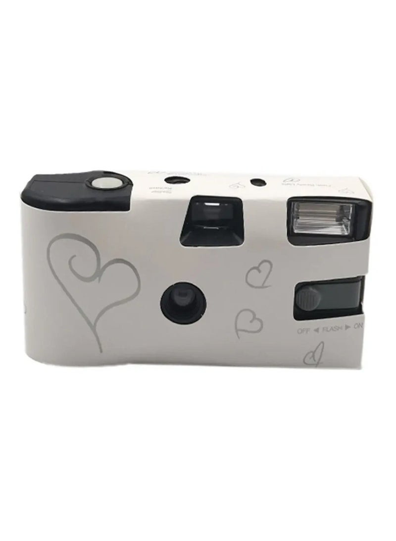 AROAQ Disposable Film Camera, Manual Fool Optical Camera With Flash, Lightweight And Portable One Time Disposable Film Camera For Children, Ideal For Gift, (White Color) - Image 1