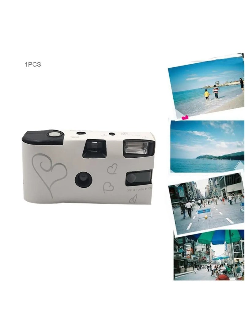 AROAQ Disposable Film Camera, Manual Fool Optical Camera With Flash, Lightweight And Portable One Time Disposable Film Camera For Children, Ideal For Gift, (White Color) - Image 3