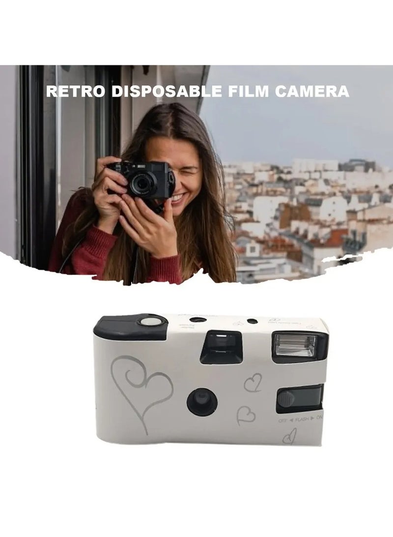 AROAQ Disposable Film Camera, Manual Fool Optical Camera With Flash, Lightweight And Portable One Time Disposable Film Camera For Children, Ideal For Gift, (White Color) - Image 5