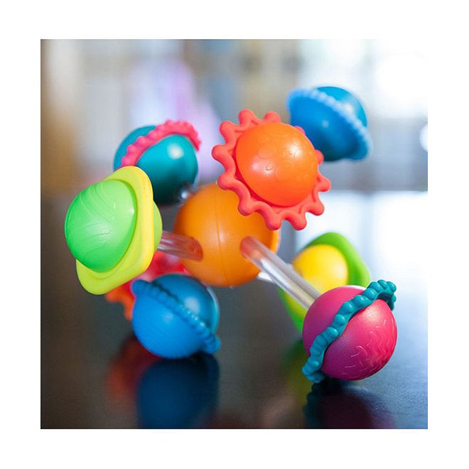 Fat Brain Toys Wimzle Sensory Rattle - Interactive Multicolor Bead Toy for Tactile Skill Development, Ages 12M+, 16.51 x 16.51 x 21.59cm - Image 1